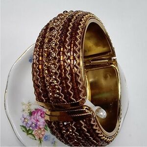 1990’ VTG,Luxurious Gold and Brown Women's Bracelet